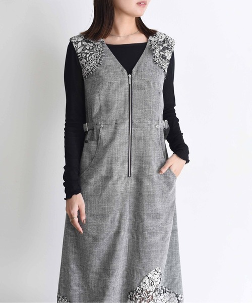 レーストリム ボクシィラインZIPワンピース Eimee Law│Eimee Law