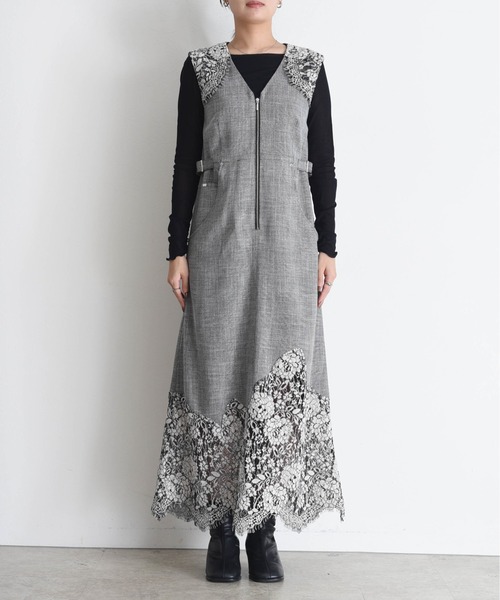 レーストリム ボクシィラインZIPワンピース Eimee Law│Eimee Law