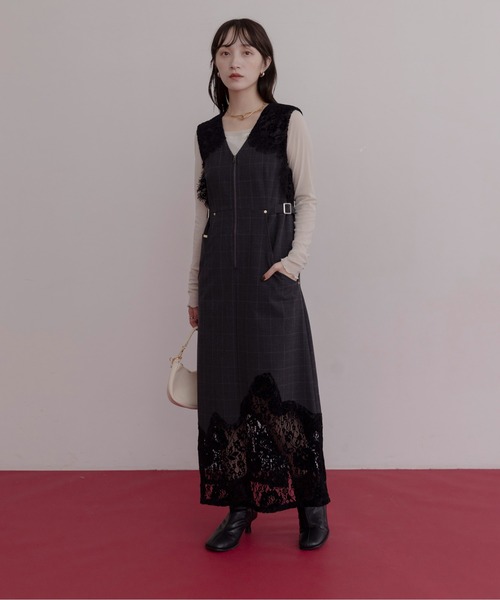 レーストリム ボクシィラインZIPワンピース Eimee Law│Eimee Law