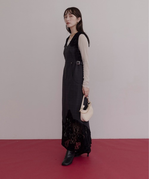 レーストリム ボクシィラインZIPワンピース Eimee Law│Eimee Law