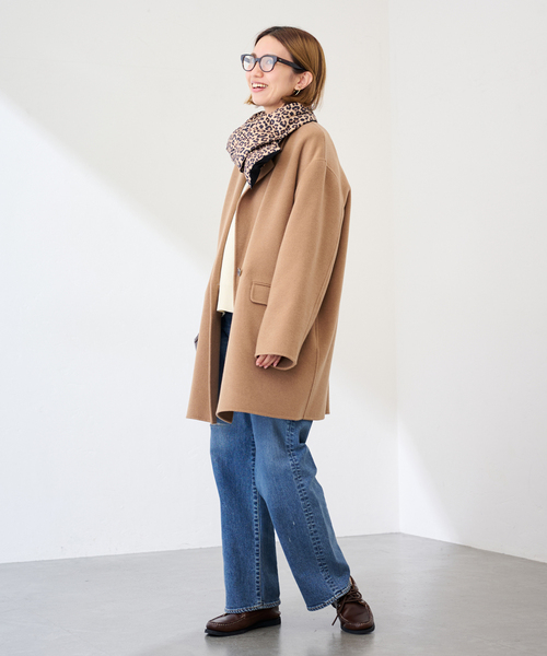 FRAMeWORK（フレームワーク）の「TAION/タイオン BASIC DOWN スカーフ（マフラー・レディース・キャメル/ブラウン/ブラック/ベージュ・FREE）」の13枚目の写真