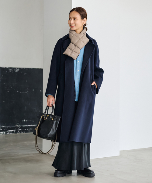 FRAMeWORK（フレームワーク）の「TAION/タイオン BASIC DOWN スカーフ（マフラー・レディース・キャメル/ブラウン/ブラック/ベージュ・FREE）」の15枚目の写真