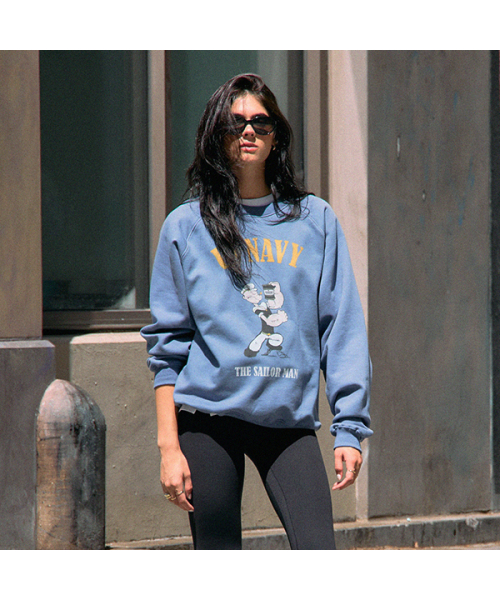 ERER（エルエル）の「Popeye Raglan Sweatshirt Blue（スウェット・レディース・その他・1/2）」の4枚目の写真