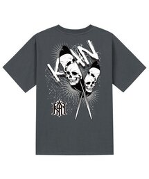 KTG0091 ウィングスカル 半袖Tシャツ - グレー