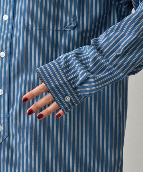 GEVACO(ゲバコ)の「【GEVACO】起毛バンドカラーシャツ(シャツ/ブラウス・レディース・モカ/ブラック/ブルー・MEDIUM/LARGE)」の9枚目の写真