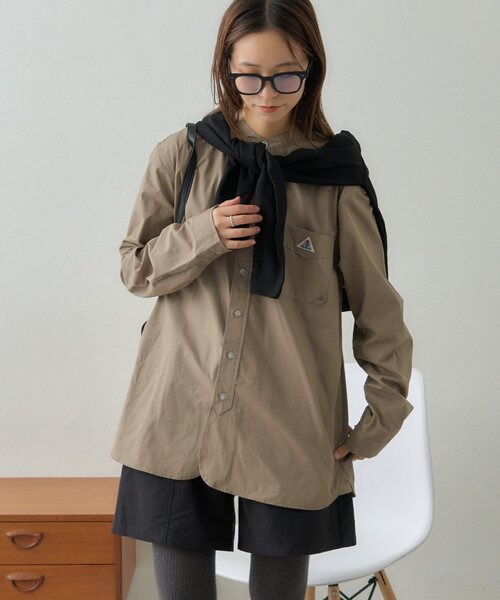 GEVACO(ゲバコ)の「【GEVACO】起毛バンドカラーシャツ(シャツ/ブラウス・レディース・モカ/ブラック/ブルー・MEDIUM/LARGE)」の11枚目の写真