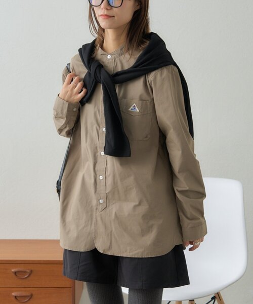 GEVACO(ゲバコ)の「【GEVACO】起毛バンドカラーシャツ(シャツ/ブラウス・レディース・モカ/ブラック/ブルー・MEDIUM/LARGE)」の13枚目の写真