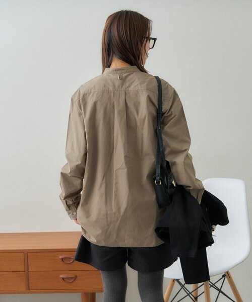 GEVACO(ゲバコ)の「【GEVACO】起毛バンドカラーシャツ(シャツ/ブラウス・レディース・モカ/ブラック/ブルー・MEDIUM/LARGE)」の15枚目の写真