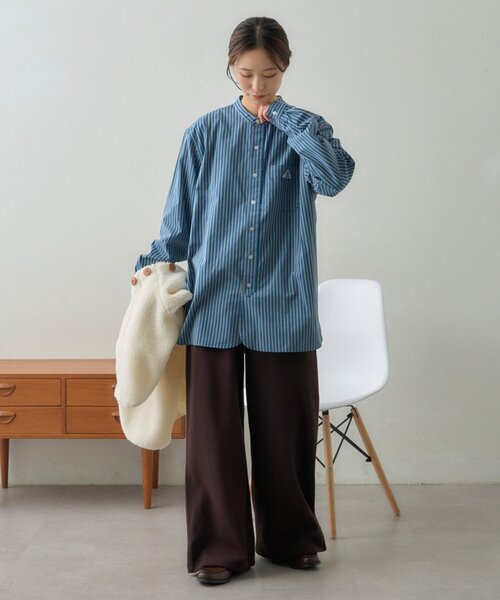 GEVACO(ゲバコ)の「【GEVACO】起毛バンドカラーシャツ(シャツ/ブラウス・レディース・モカ/ブラック/ブルー・MEDIUM/LARGE)」の20枚目の写真