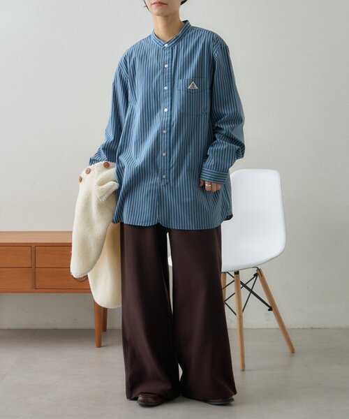 GEVACO(ゲバコ)の「【GEVACO】起毛バンドカラーシャツ(シャツ/ブラウス・レディース・モカ/ブラック/ブルー・MEDIUM/LARGE)」の21枚目の写真