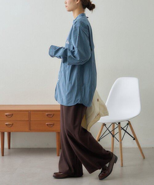 GEVACO(ゲバコ)の「【GEVACO】起毛バンドカラーシャツ(シャツ/ブラウス・レディース・モカ/ブラック/ブルー・MEDIUM/LARGE)」の22枚目の写真