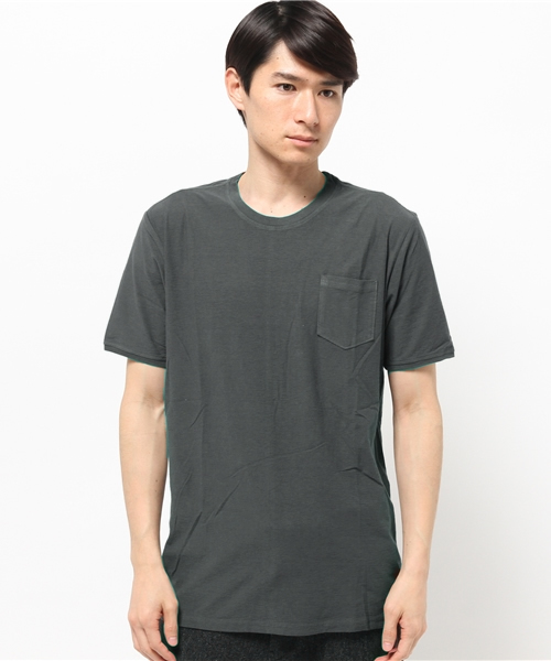 BHY-biography(ビーエイチワイバイオグラフィー)の「POCKET T-SHIRTS/ポケットTシャツ(Tシャツ/カットソー・メンズ・ホワイト/ダークオリーブ・48/46)」の2枚目の写真