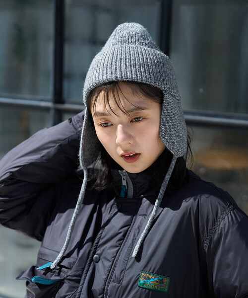 FREAK'S STORE（フリークスストア）の「ミックスヤーン 耳付き ニットキャップ（ニットキャップ/ビーニー・レディース・グレー/ブラウン/ピンク・ONE SIZE）」の5枚目の写真