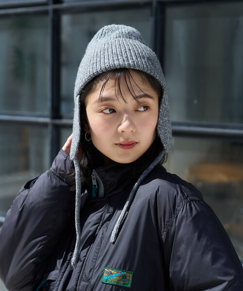 FREAK'S STORE（フリークスストア）の「ミックスヤーン 耳付き ニットキャップ（ニットキャップ/ビーニー・レディース・グレー/ブラウン/ピンク・ONE SIZE）」の6枚目の写真