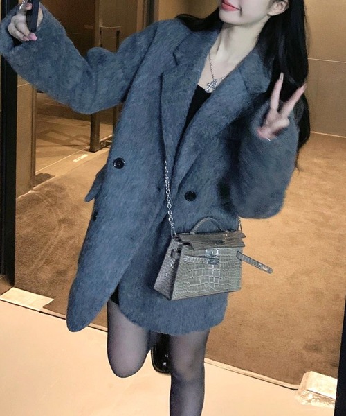 Vipoa（ヴィポア）の「Oversize gray wool Jacket（テーラードジャケット・レディース・グレー・FREE）」の6枚目の写真