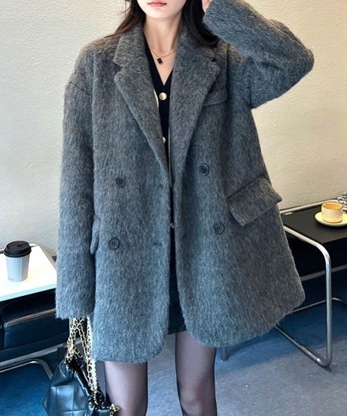 Vipoa（ヴィポア）の「Oversize gray wool Jacket（テーラードジャケット・レディース・グレー・FREE）」の10枚目の写真