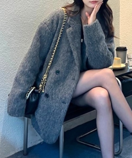 Vipoa（ヴィポア）の「Oversize gray wool Jacket（テーラードジャケット・レディース・グレー・FREE）」の11枚目の写真