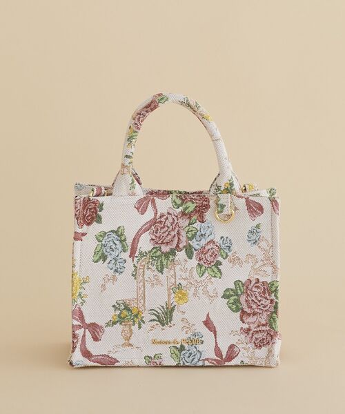 Maison de FLEUR（メゾンドフルール）の「フラワーガーデン柄ゴブラン2Wayスクエアトート（ハンドバッグ・レディース・マルチ・FREE）」の2枚目の写真