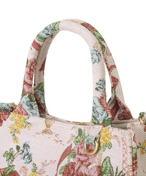 Maison de FLEUR（メゾンドフルール）の「フラワーガーデン柄ゴブラン2Wayスクエアトート（ハンドバッグ・レディース・マルチ・FREE）」の12枚目の写真