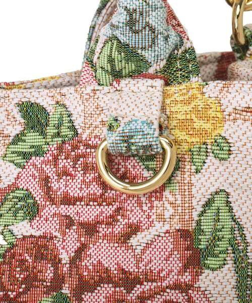 フラワーガーデン柄ゴブラン2Wayスクエアトート（ハンドバッグ