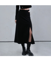 Sie Waist Belt Long Skirt BLACK