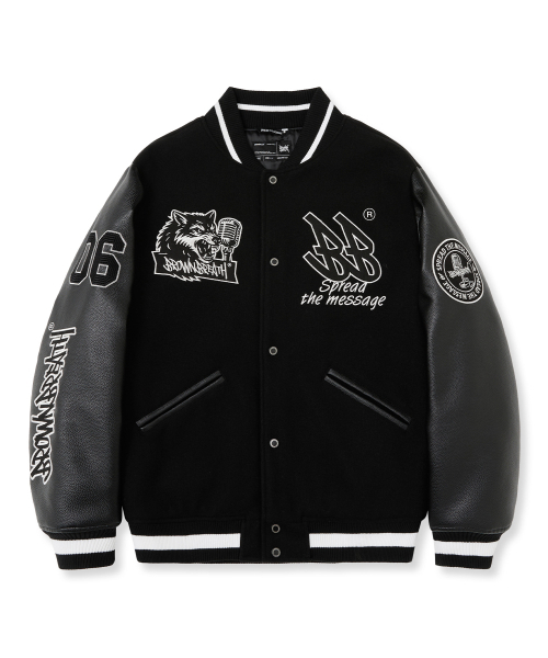 BROWNBREATH(ブラウンブレス)の「BB VARSITY JACKET - BLACK(その他アウター・レディース・その他・MEDIUM/LARGE/X-LARGE)」の1枚目の写真