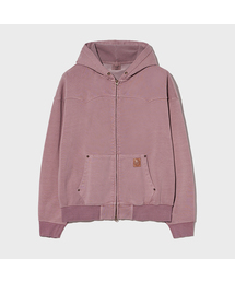 PHYSICAL DEPARTMENT（フィジカル デパートメント）の「ピグメントウォッシングワークフードパーカー_ダークピンク（パーカー）」