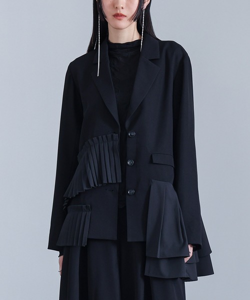 セットアップ対応】『プリーツフリルドッキングジャケット