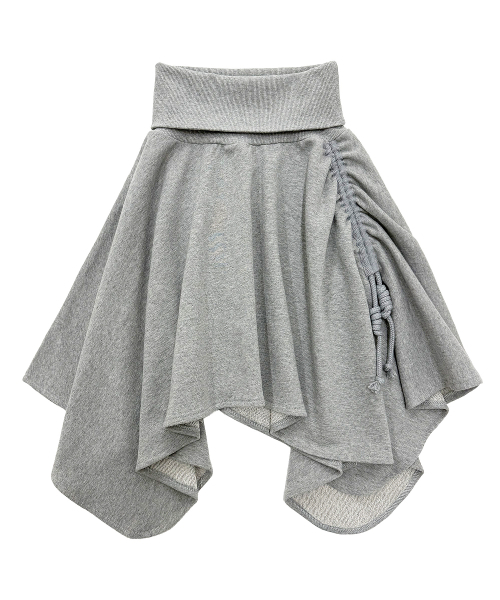 PLASMASPHERE（プラズマスフィア）の「ウォーマーアシンメトリードレープスウェットスカート_3COLOR（スカート・レディース・ブラック/ライトグレー/Cream・FREE）」の5枚目の写真