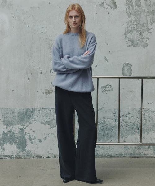 FROMWHERE(フロムウェア)の「ウィンターウールバンディングパンツ_Navy Black(その他パンツ・レディース・その他・FREE)」の1枚目の写真