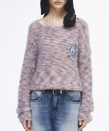 LOGO Patch Knit Tee Pink