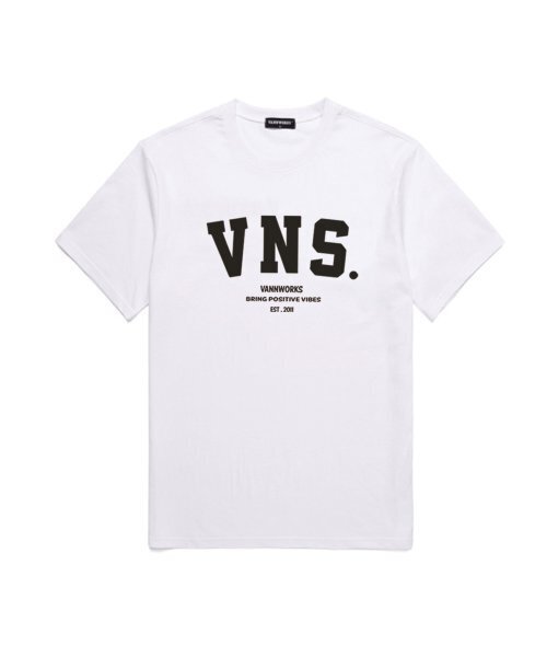 VANNWORKS(バンワークス)の「VNS アーチロゴ 半袖Tシャツ (VS0010) ホワイト_ブラック(Tシャツ/カットソー・レディース・その他・X-LARGE/XX-LARGE/LARGE/MEDIUM/SMALL)」の1枚目の写真