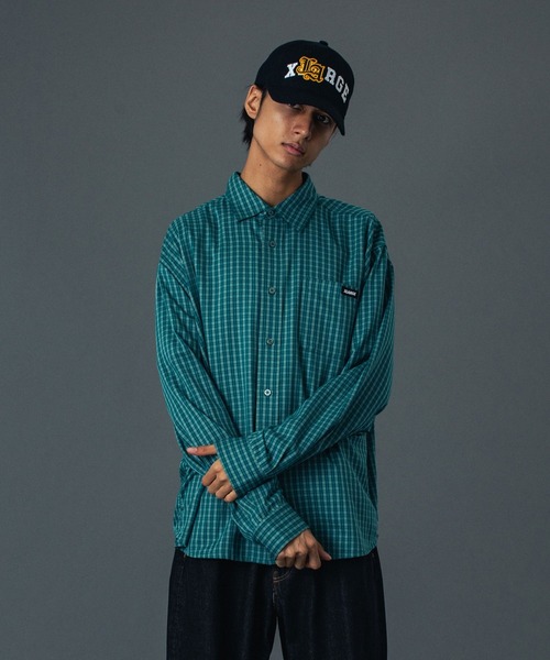XLARGE（エクストララージ）の「PLAID L/S SHIRT（シャツ/ブラウス・メンズ・グリーン/ネイビー/ベージュ・XL/L/M/S）」の5枚目の写真