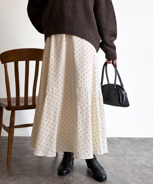 Chez toi（シェトワ）の「ドットスカート（スカート・レディース・ブラック/ホワイト・FREE）」の4枚目の写真