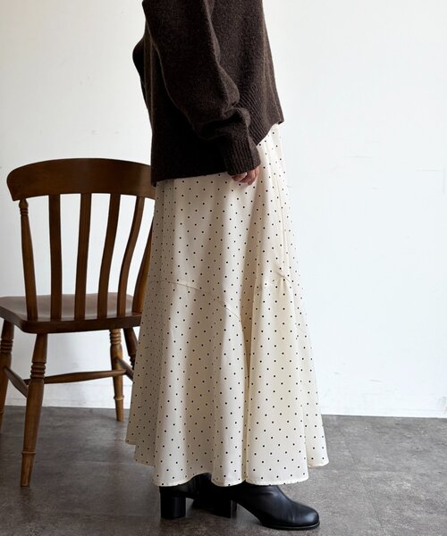 Chez toi（シェトワ）の「ドットスカート（スカート・レディース・ブラック/ホワイト・FREE）」の5枚目の写真