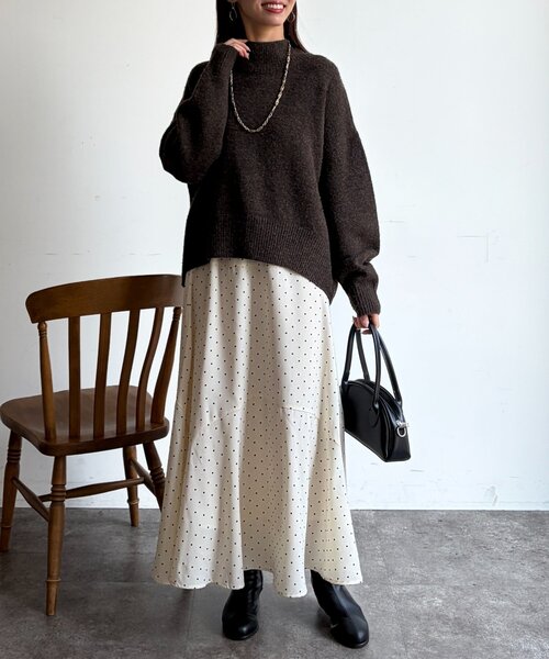 Chez toi（シェトワ）の「ドットスカート（スカート・レディース・ブラック/ホワイト・FREE）」の8枚目の写真