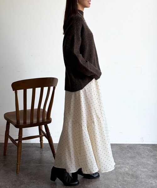 Chez toi（シェトワ）の「ドットスカート（スカート・レディース・ブラック/ホワイト・FREE）」の9枚目の写真