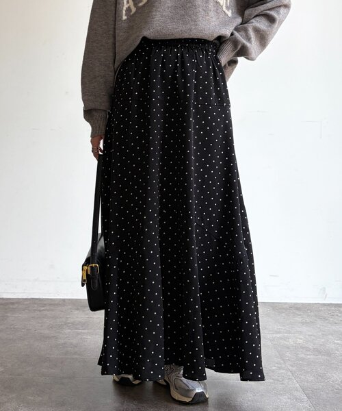Chez toi（シェトワ）の「ドットスカート（スカート・レディース・ブラック/ホワイト・FREE）」の12枚目の写真