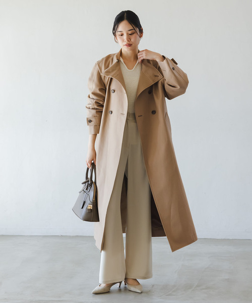 コットンダブルクロスハイネックロングコート（その他アウター