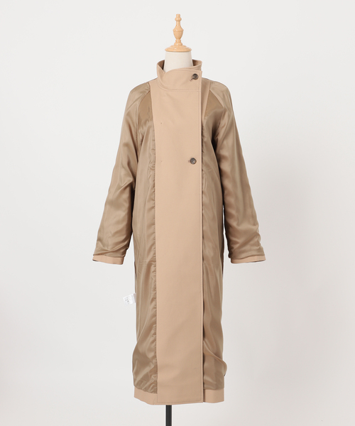 Noble（ノーブル）の「コットンダブルクロスハイネックロングコート（その他アウター・レディース・ベージュ/カーキ・FREE）」の12枚目の写真