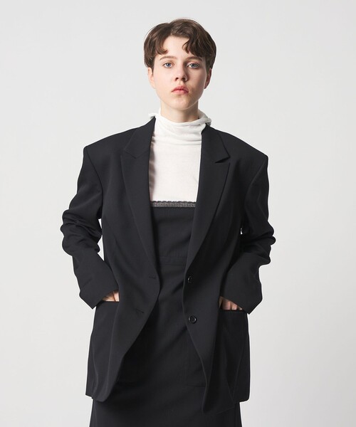 6(ROKU)＞ギャバジン ブラック ジャケット（テーラードジャケット）｜6