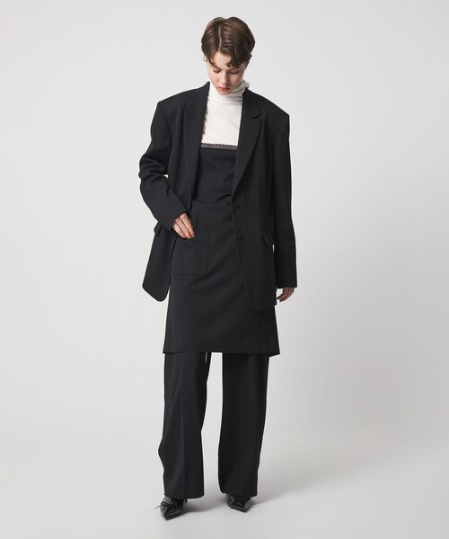 6（ロク）の「＜6(ROKU)＞ギャバジン ブラック ジャケット（テーラードジャケット・レディース・ブラック・38/36）」の3枚目の写真