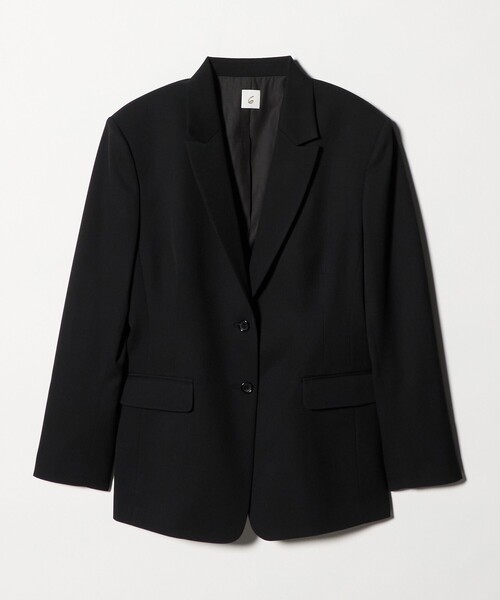 6(ROKU)＞ギャバジン ブラック ジャケット（テーラードジャケット）｜6