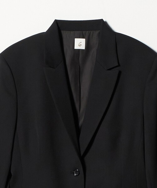 6（ロク）の「＜6(ROKU)＞ギャバジン ブラック ジャケット（テーラードジャケット・レディース・ブラック・38/36）」の6枚目の写真