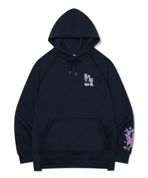 KATRINA K（カトリーナケイ）の「Overfit Lettering Logo Butterfly Cut Hoodie - Navy（パーカー）」