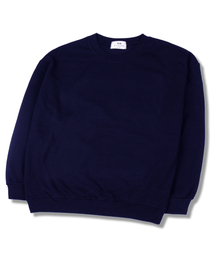無地オーバーサイズ起毛スウェットTシャツネイビー