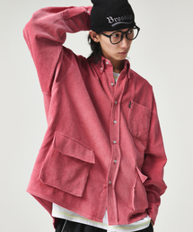 GOSTREET（ゴーストリート）の「Overfit pigment corduroy shirt in red（シャツ/ブラウス）」