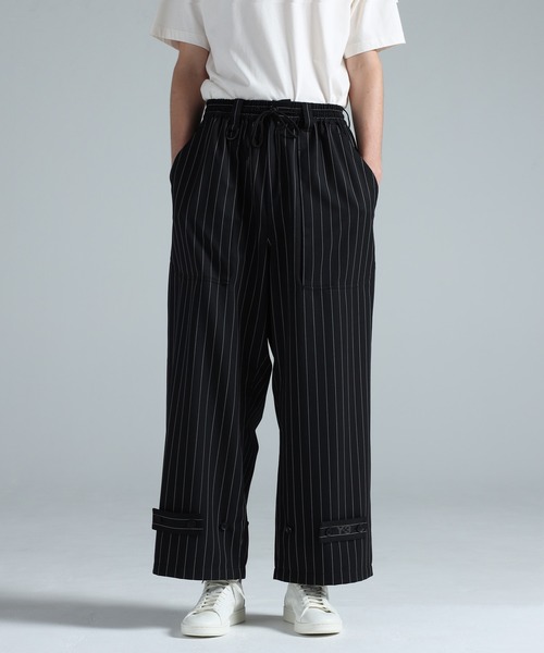 Y-3 PINSTRIPE REFINED WOOL WIDE LEG PANTS（その他パンツ）｜Y-3
