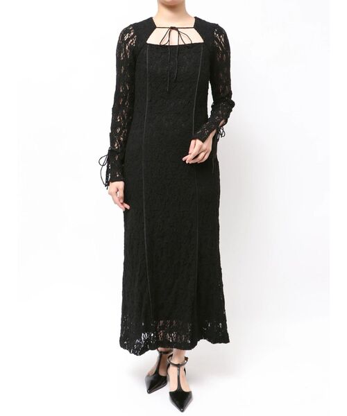 LAGUNAMOON（ラグナムーン）の「カットアウトデザインレースワンピース（ワンピース・レディース・ブラック/ホワイト・MEDIUM/SMALL）」の7枚目の写真
