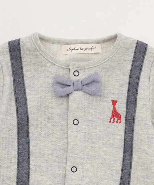 Sophie la girafe（ソフィーラジラフ）の「サスペンダーカバーオール【日本製】（ロンパース・キッズ・グレー/ネイビー・80ｃｍ/70cm）」の7枚目の写真